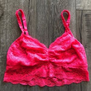 Pink Victoria’s Secret Bralette small lace neon